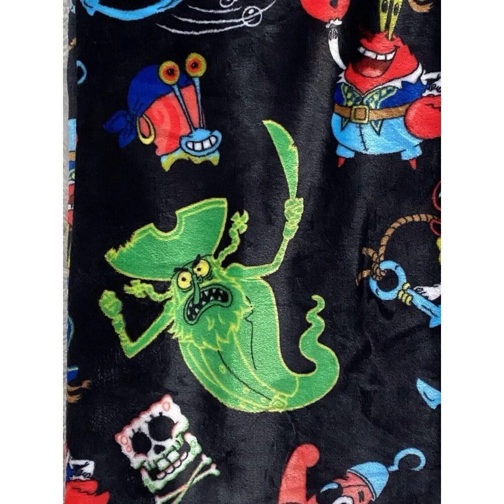 Spongebob Squarepants Movie Throw‎ Blanket 50”X 70” Pirate Davy Jones Black NEW